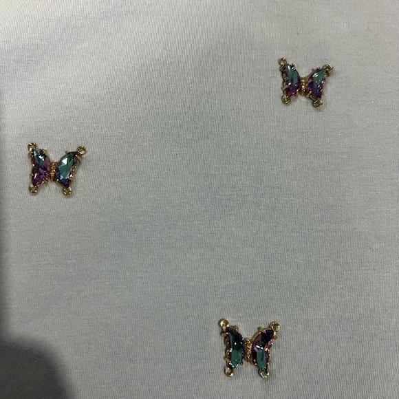 Glamour os T-Shirt whit luxury butterflies in crystals. - Picture 3 of 6